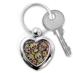 Sugar Skull Collage Key Chain (Heart)