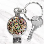 Sugar Skull Collage Nail Clippers Key Chain