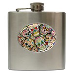 Sugar Skull Collage Hip Flask (6 oz)