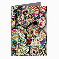 Sugar Skull Collage Greeting Cards (Pkg of 8) from ArtsNow.com Left