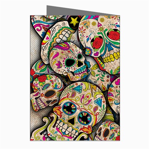 Sugar Skull Collage Greeting Cards (Pkg of 8) from ArtsNow.com Right