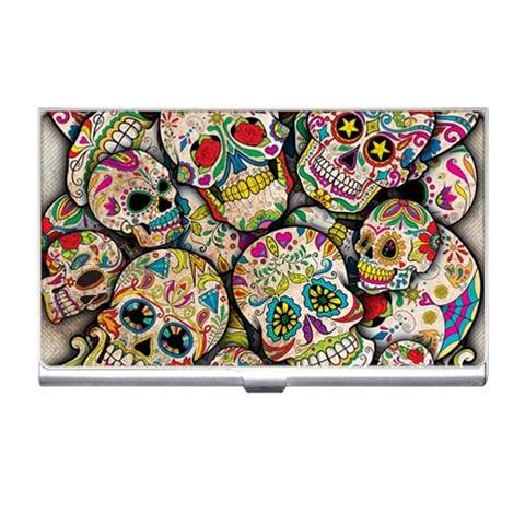 Sugar Skull Collage Business Card Holder from ArtsNow.com Front