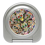 Sugar Skull Collage Travel Alarm Clock