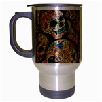 Sugar Skull Collage Travel Mug (Silver Gray)