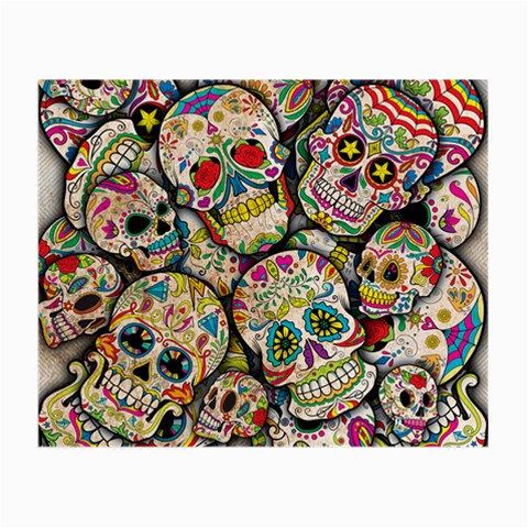 Sugar Skull Collage Glasses Cloth (Small) from ArtsNow.com Front