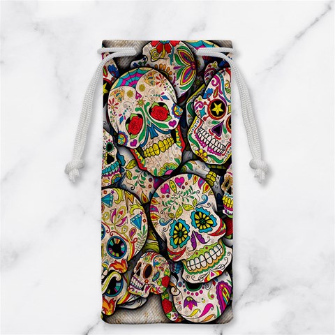 Sugar Skull Collage Jewelry Bag from ArtsNow.com Back