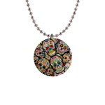 Sugar Skull Collage 1  Button Necklace