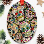 Sugar Skull Collage Oval Ornament (Two Sides)
