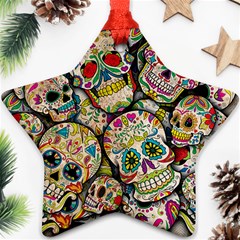 Sugar Skull Collage Star Ornament (Two Sides) from ArtsNow.com Back