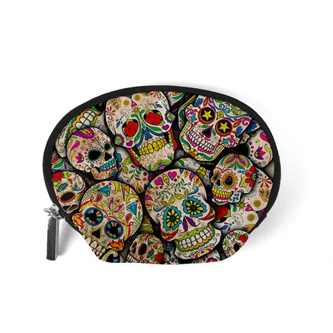 Sugar Skull Collage Accessory Pouch (Small) from ArtsNow.com Back
