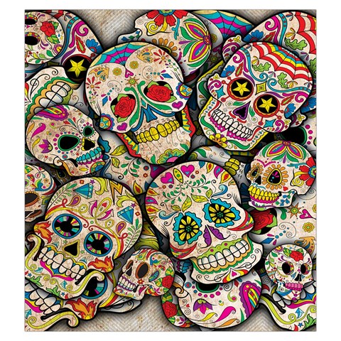 Sugar Skull Collage Drawstring Pouch (Large) from ArtsNow.com Front