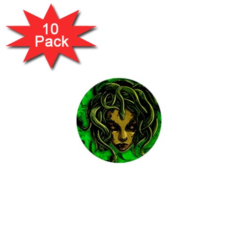 Medusa 1  Mini Button (10 pack)  from ArtsNow.com Front