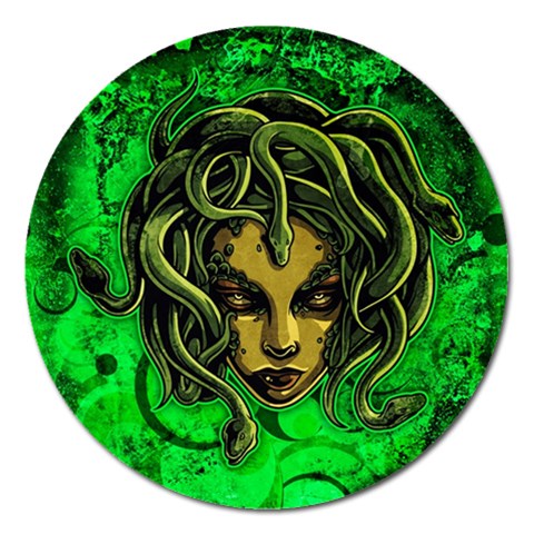 Medusa Magnet 5  (Round) from ArtsNow.com Front