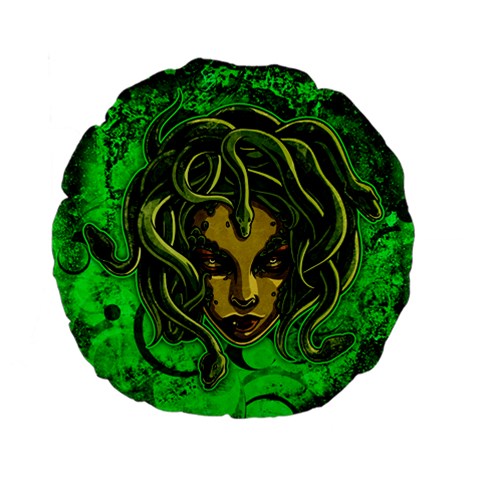 Medusa 15  Premium Flano Round Cushion  from ArtsNow.com Front