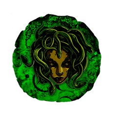 Medusa 15  Premium Flano Round Cushion  from ArtsNow.com Back