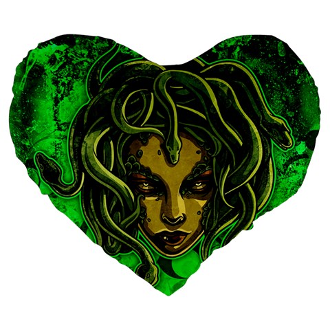 Medusa 19  Premium Flano Heart Shape Cushion from ArtsNow.com Front