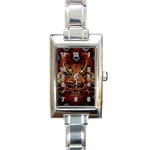 Evil Skulls Rectangular Italian Charm Watch