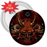 Evil Skulls 3  Button (10 pack)