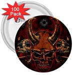 Evil Skulls 3  Button (100 pack)