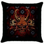 Evil Skulls Throw Pillow Case (Black)