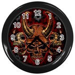 Evil Skulls Wall Clock (Black)