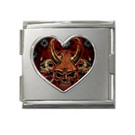 Evil Skulls Mega Link Heart Italian Charm (18mm)