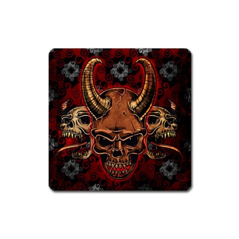 Evil Skulls Magnet (Square) from ArtsNow.com Front