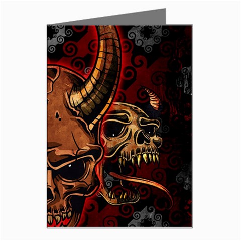 Evil Skulls Greeting Card from ArtsNow.com Left