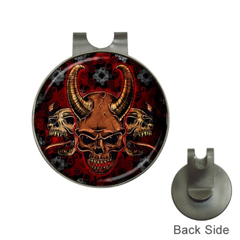 Evil Skulls Golf Ball Marker Hat Clip from ArtsNow.com Front