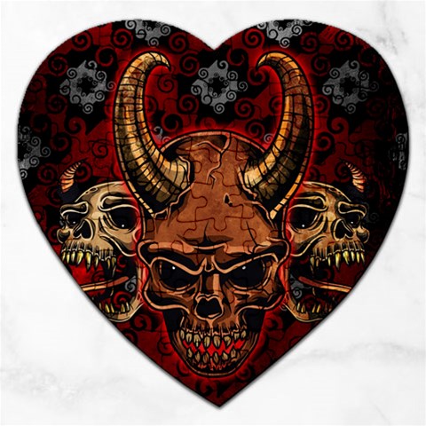 Evil Skulls Jigsaw Puzzle (Heart) from ArtsNow.com Front