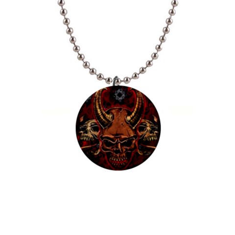 Evil Skulls 1  Button Necklace from ArtsNow.com Front