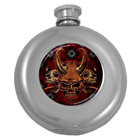 Evil Skulls Hip Flask (5 oz) from ArtsNow.com Front