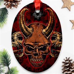 Evil Skulls Oval Ornament (Two Sides) from ArtsNow.com Back