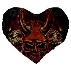 Evil Skulls 19  Premium Heart Shape Cushion from ArtsNow.com Front