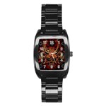 Evil Skulls Men s Stainless Steel Barrel Analog Watch