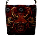 Evil Skulls Flap Closure Messenger Bag (Large)