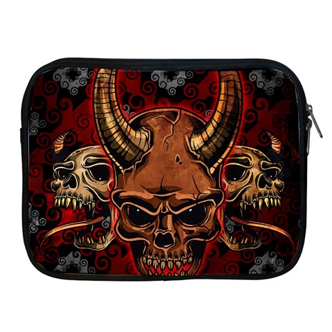 Evil Skulls Apple iPad 2/3/4 Zipper Case from ArtsNow.com Front