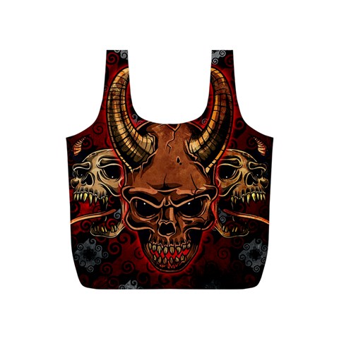 Evil Skulls Full Print Recycle Bag (S) from ArtsNow.com Front