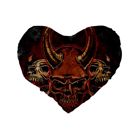 Evil Skulls 16  Premium Flano Heart Shape Cushion  from ArtsNow.com Back