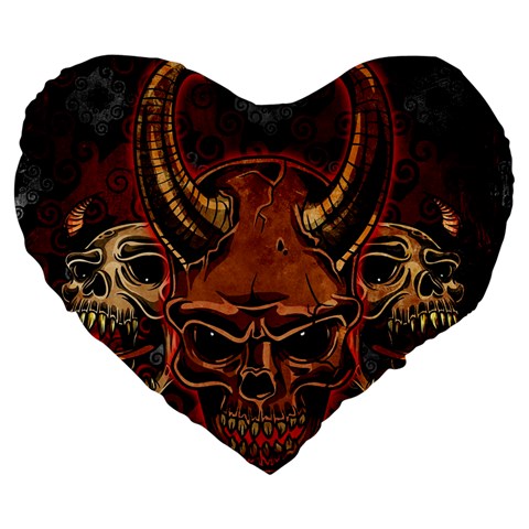 Evil Skulls 19  Premium Flano Heart Shape Cushion from ArtsNow.com Front