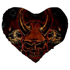 Evil Skulls 19  Premium Flano Heart Shape Cushion from ArtsNow.com Front