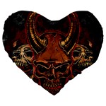 Evil Skulls 19  Premium Flano Heart Shape Cushion