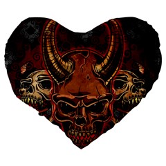 Evil Skulls 19  Premium Flano Heart Shape Cushion from ArtsNow.com Back
