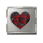 Tech Mega Link Heart Italian Charm (18mm)