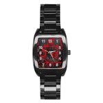 Tech Men s Stainless Steel Barrel Analog Watch