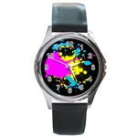 Splatter Round Metal Watch