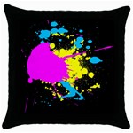 Splatter Throw Pillow Case (Black)