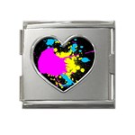 Splatter Mega Link Heart Italian Charm (18mm)