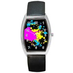 Splatter Barrel Style Metal Watch