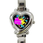 Splatter Heart Italian Charm Watch